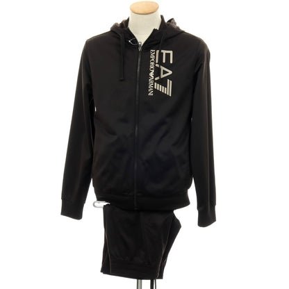 【中古】エンポリオ アルマーニ EMPORIO ARMANI EA7 ポリエステルジャージー セットアップ ブラック【サイズS】【 状態ランクB 】【 メンズ 】
