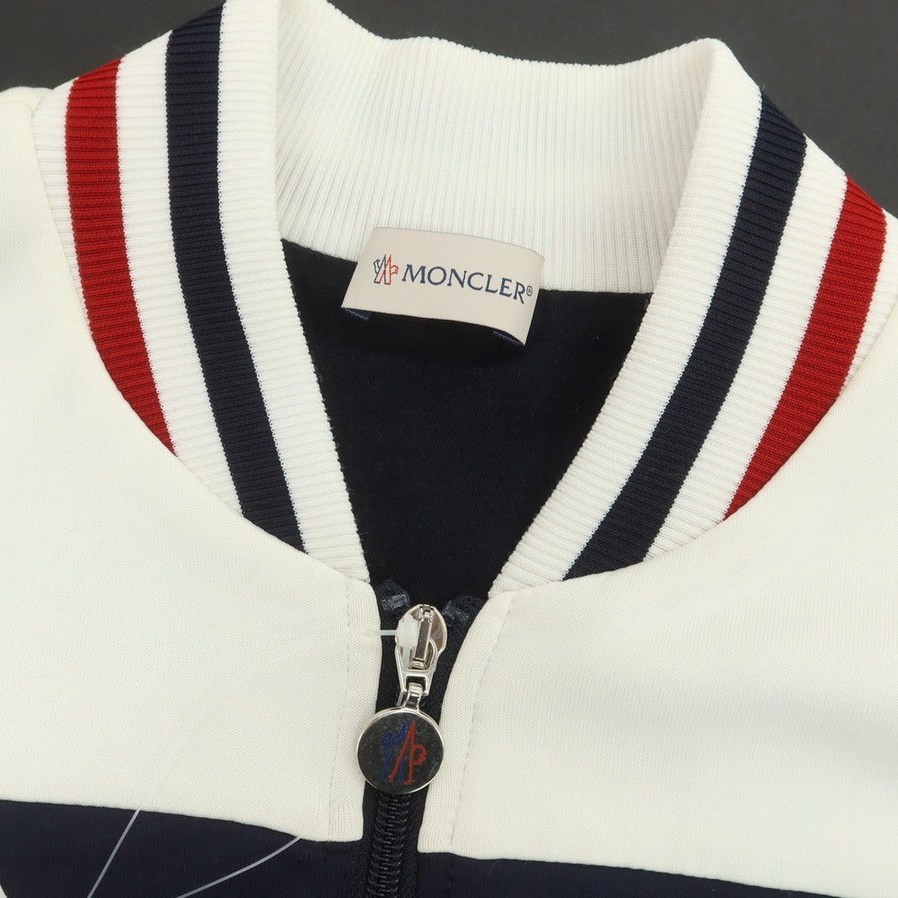 【中古】モンクレール MONCLER ナイロンコットン ダブルジップ ジャージ ネイビーxホワイト【 M 】【 状態ランクC 】【 メンズ 】