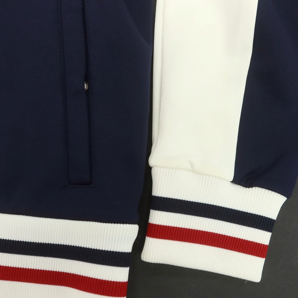 【中古】モンクレール MONCLER ナイロンコットン ダブルジップ ジャージ ネイビーxホワイト【 M 】【 状態ランクC 】【 メンズ 】