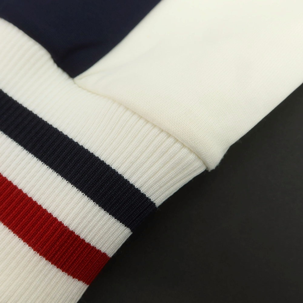 【中古】モンクレール MONCLER ナイロンコットン ダブルジップ ジャージ ネイビーxホワイト【 M 】【 状態ランクC 】【 メンズ 】