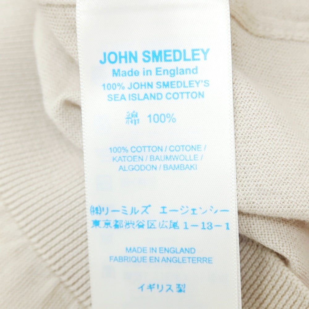 【中古】ジョンスメドレー JOHN SMEDLEY ハイゲージコットン 半袖Vネックニット グレージュ【 S 】【 状態ランクB 】【 メンズ 】