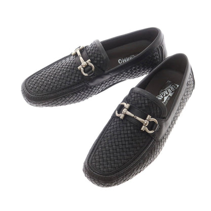 【中古】【未使用】サルヴァトーレフェラガモ Salvatore Ferragamo イントレチャートレザー ビット ドライビングシューズ ブラック【 7 】【 状態ランクS 】【 メンズ 】