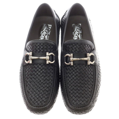 【中古】【未使用】サルヴァトーレフェラガモ Salvatore Ferragamo イントレチャートレザー ビット ドライビングシューズ ブラック【 7 】【 状態ランクS 】【 メンズ 】