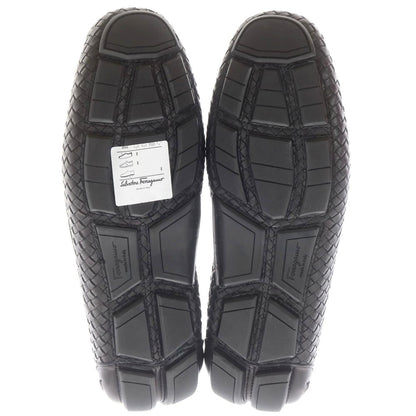 【中古】【未使用】サルヴァトーレフェラガモ Salvatore Ferragamo イントレチャートレザー ビット ドライビングシューズ ブラック【 7 】【 状態ランクS 】【 メンズ 】