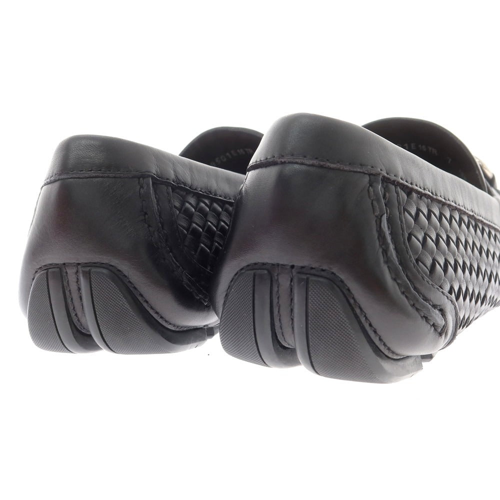 【中古】【未使用】サルヴァトーレフェラガモ Salvatore Ferragamo イントレチャートレザー ビット ドライビングシューズ ブラック【 7 】【 状態ランクS 】【 メンズ 】