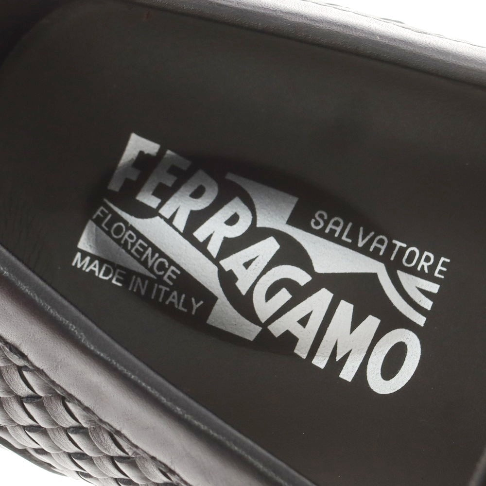 【中古】【未使用】サルヴァトーレフェラガモ Salvatore Ferragamo イントレチャートレザー ビット ドライビングシューズ ブラック【 7 】【 状態ランクS 】【 メンズ 】