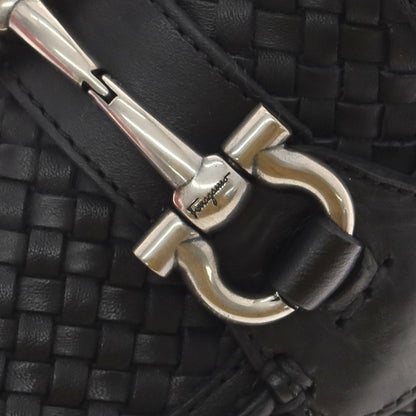 【中古】【未使用】サルヴァトーレフェラガモ Salvatore Ferragamo イントレチャートレザー ビット ドライビングシューズ ブラック【 7 】【 状態ランクS 】【 メンズ 】