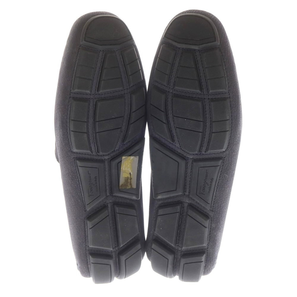 【中古】【未使用】サルヴァトーレフェラガモ Salvatore Ferragamo ドライビングシューズ ネイビー【 7 】【 状態ランクS 】【 メンズ 】