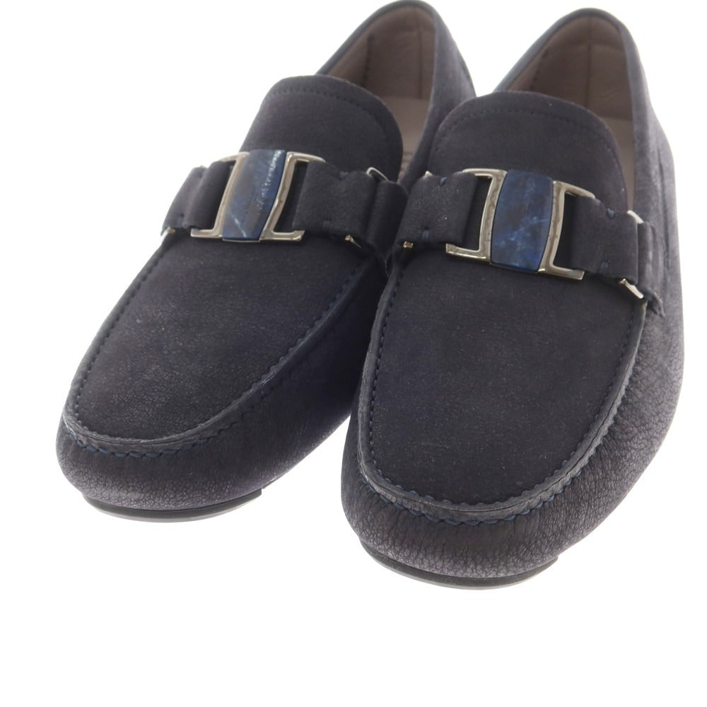 【中古】【未使用】サルヴァトーレフェラガモ Salvatore Ferragamo ドライビングシューズ ネイビー【 7 】【 状態ランクS 】【 メンズ 】