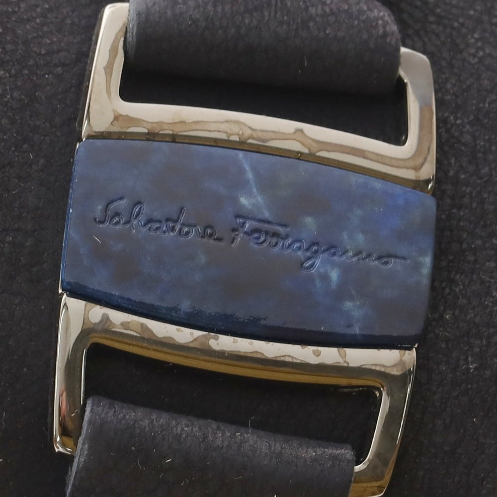 【中古】【未使用】サルヴァトーレフェラガモ Salvatore Ferragamo ドライビングシューズ ネイビー【 7 】【 状態ランクS 】【 メンズ 】