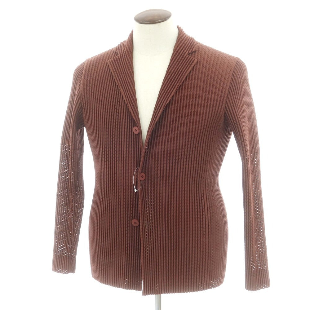 【中古】オム プリッセ イッセイミヤケ HOMME PLISSE ISSEY MIYAKE 2025年春夏 プリーツ加工 カジュアルジャケット ブラウン【 表記なし（L位） 】【 状態ランクA 】【 メンズ 】