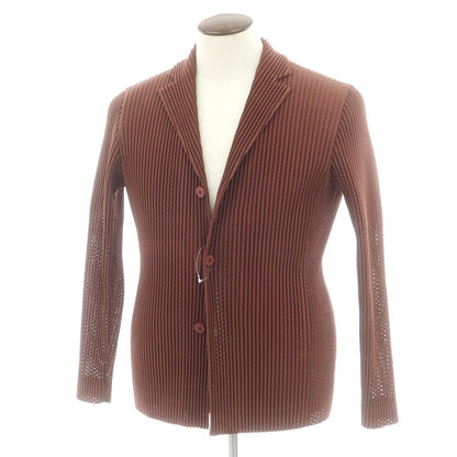 【中古】オム プリッセ イッセイミヤケ HOMME PLISSE ISSEY MIYAKE 2025年春夏 プリーツ加工 カジュアルジャケット ブラウン【 表記なし（L位） 】【 状態ランクA 】【 メンズ 】