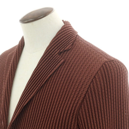 【中古】オム プリッセ イッセイミヤケ HOMME PLISSE ISSEY MIYAKE 2025年春夏 プリーツ加工 カジュアルジャケット ブラウン【 表記なし（L位） 】【 状態ランクA 】【 メンズ 】