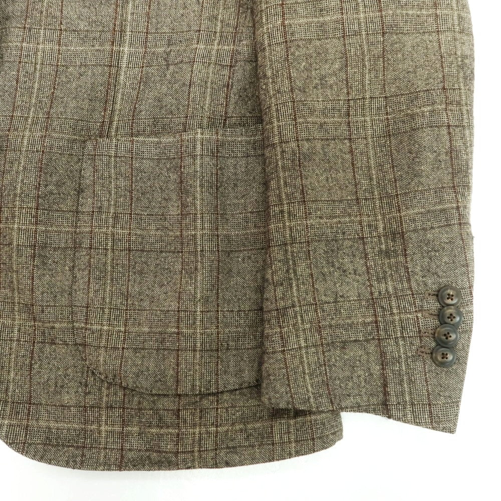 【中古】ラルディーニ LARDINI シルクウール チェック テーラードジャケット グレー【 46 】【 状態ランクC 】【 メンズ 】