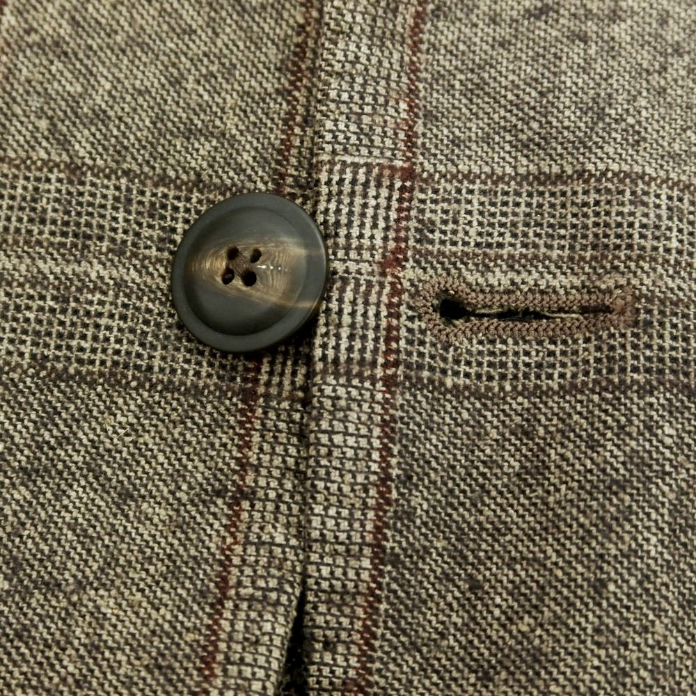 【中古】ラルディーニ LARDINI シルクウール チェック テーラードジャケット グレー【 46 】【 状態ランクC 】【 メンズ 】