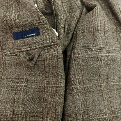 【中古】ラルディーニ LARDINI シルクウール チェック テーラードジャケット グレー【 46 】【 状態ランクC 】【 メンズ 】