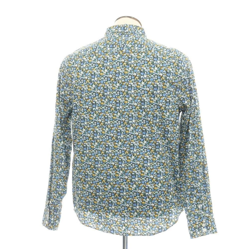 【中古】オックスフォードラッズ OXFORD LADS コットン 花柄 ボタンダウン カジュアルシャツ ブルー系xブラック【サイズL】【 状態ランクB 】【 メンズ 】[BPD]