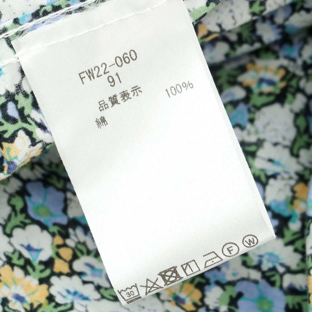 【中古】オックスフォードラッズ OXFORD LADS コットン 花柄 ボタンダウン カジュアルシャツ ブルー系xブラック【サイズL】【 状態ランクB 】【 メンズ 】[BPD]