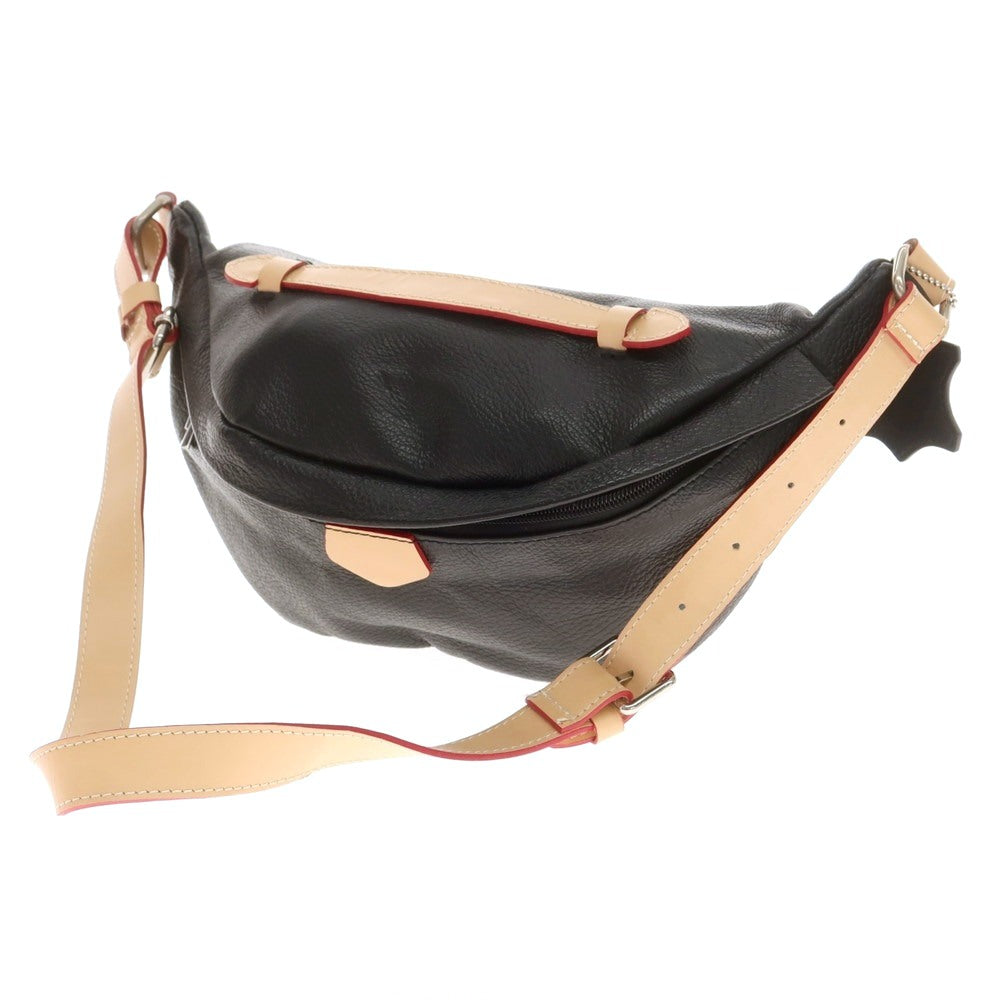 【中古】モードフルーレ MODE FOURRURE レザー ボディバッグ ブラック【 状態ランクB 】【 メンズ 】