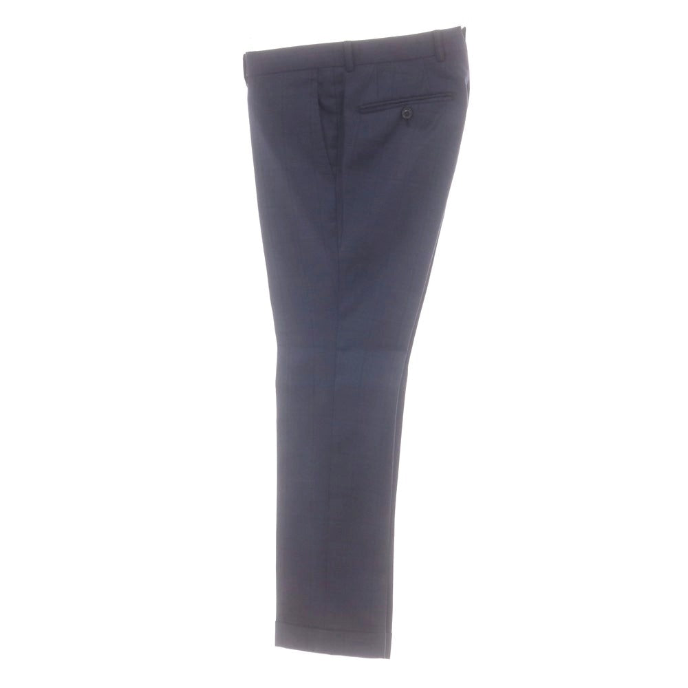 【中古】アザブテーラー azabu tailor ウール チェック 2つボタンスーツ ネイビー【 サイズ42 】【 状態ランクC 】【 メンズ 】 [BPD]