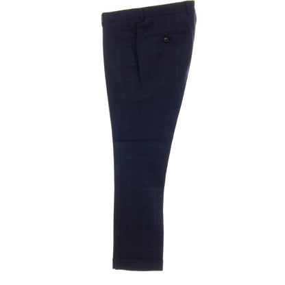 【中古】アザブテーラー azabu tailor ウール チェック 2つボタンスーツ ネイビーxブルー【サイズ上40/下76】【 状態ランクC 】【 メンズ 】