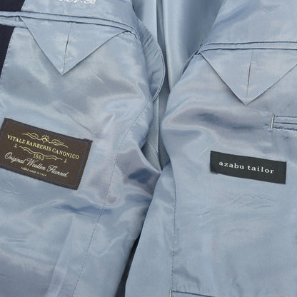 【中古】アザブテーラー azabu tailor ウール 2つボタンスーツ ネイビー【 40 】【 状態ランクC 】【 メンズ 】