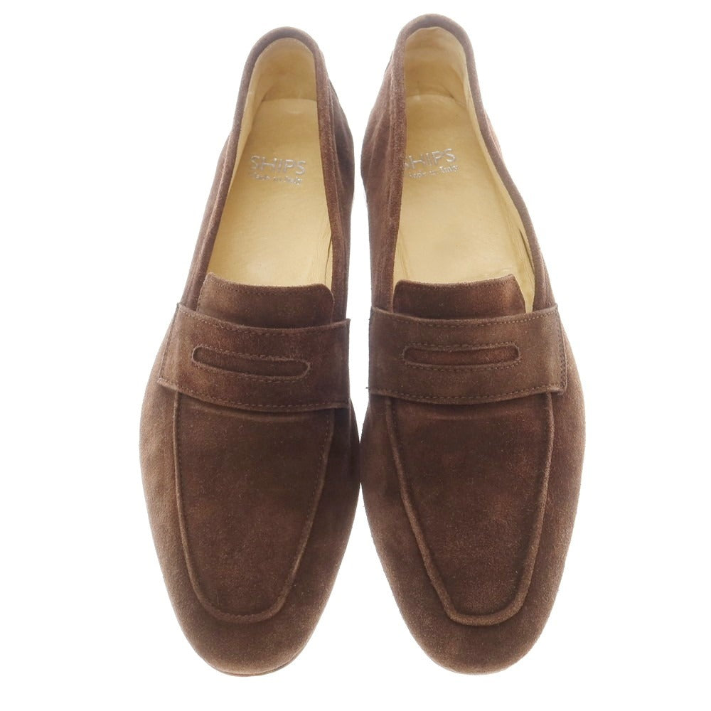 【中古】シップス SHIPS スエード コインローファー ブラウン【 42 】【 状態ランクC 】【 メンズ 】