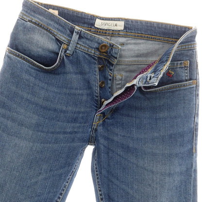 【中古】シビリア SIVIGLIA ストレッチ コットン ジーンズ デニムパンツ ネイビー【 30 】【 状態ランクB 】【 メンズ 】