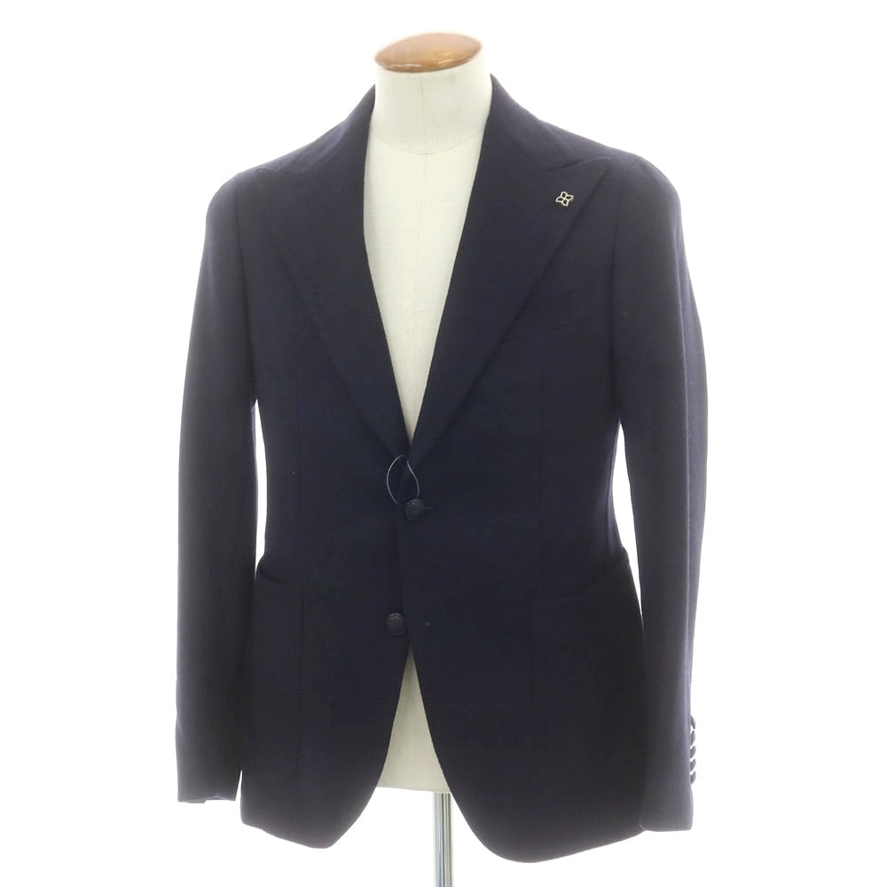 【中古】タリアトーレ TAGLIATORE ウールカシミヤ ダブル テーラードジャケット ネイビー【 46 】【 状態ランクA 】【 メンズ 】