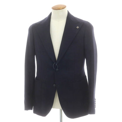 【中古】タリアトーレ TAGLIATORE ウールカシミヤ ダブル テーラードジャケット ネイビー【 46 】【 状態ランクA 】【 メンズ 】