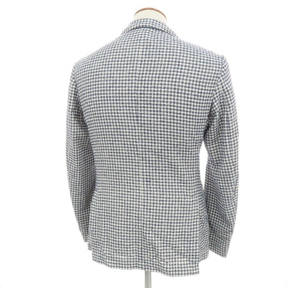 【中古】エルビーエム1911 L.B.M.1911 コットンナイロンリネン チェック 2B カジュアルジャケット ネイビーxホワイト【 46 】【 状態ランクC 】【 メンズ 】