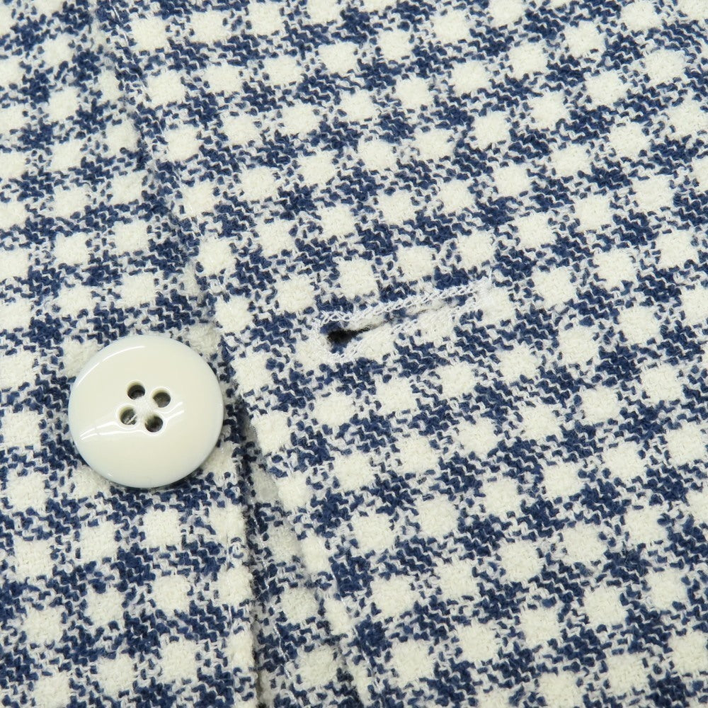 【中古】エルビーエム1911 L.B.M.1911 コットンナイロンリネン チェック 2B カジュアルジャケット ネイビーxホワイト【 46 】【 状態ランクC 】【 メンズ 】