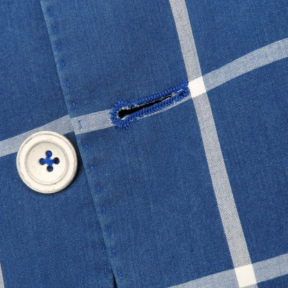 【中古】エルビーエム1911 L.B.M.1911 コットン チェック 2B カジュアルジャケット ライトネイビーxホワイト【 46 】【 状態ランクD 】【 メンズ 】