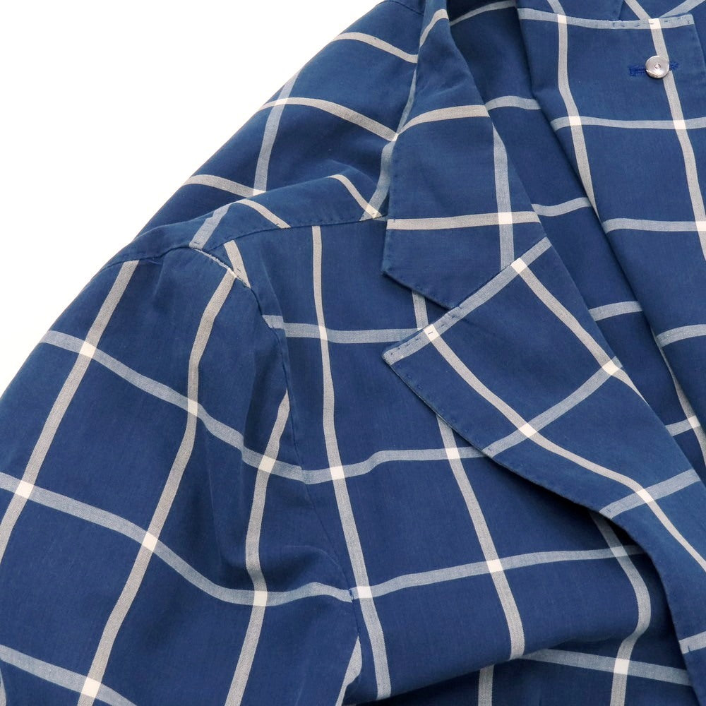 【中古】エルビーエム1911 L.B.M.1911 コットン チェック 2B カジュアルジャケット ライトネイビーxホワイト【 46 】【 状態ランクD 】【 メンズ 】