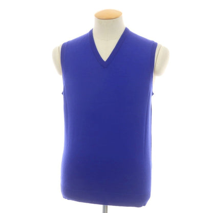 【中古】ジョンスメドレー JOHN SMEDLEY ハイゲージ ウール Vネック ニットベスト ロイヤルブルー【 S 】【 状態ランクC 】【 メンズ 】