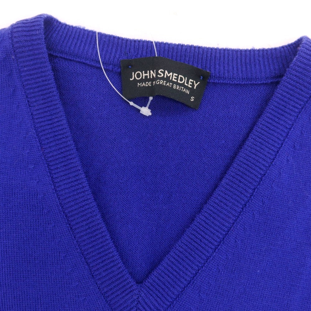 【中古】ジョンスメドレー JOHN SMEDLEY ハイゲージ ウール Vネック ニットベスト ロイヤルブルー【 S 】【 状態ランクC 】【 メンズ 】