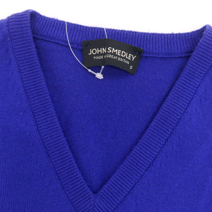 【中古】ジョンスメドレー JOHN SMEDLEY ハイゲージ ウール Vネック ニットベスト ロイヤルブルー【 S 】【 状態ランクC 】【 メンズ 】