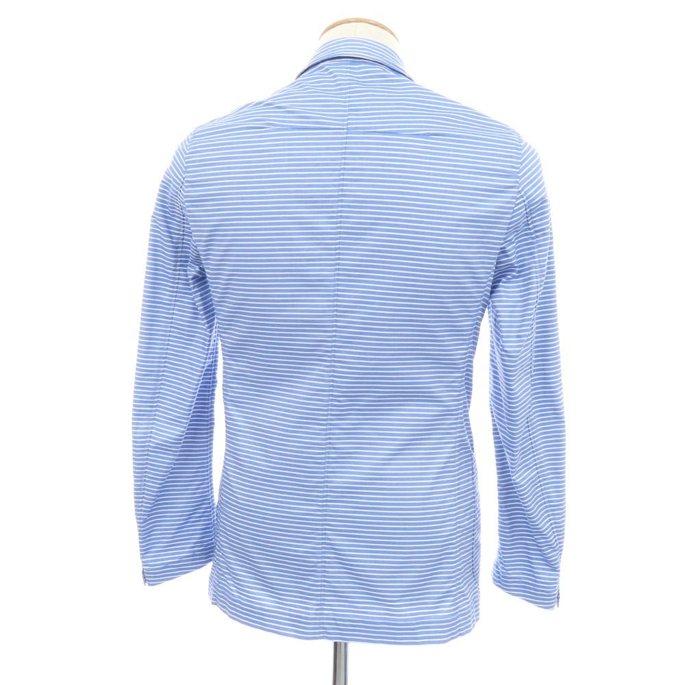 【中古】ラルディーニ LARDINI コットン ボーダー柄 シャツジャケット ブルーxホワイト【 サイズ44 】【 状態ランクB 】【 メンズ 】 [BPD]