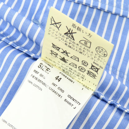 【中古】ラルディーニ LARDINI コットン ボーダー柄 シャツジャケット ブルーxホワイト【 44 】【 状態ランクB 】【 メンズ 】