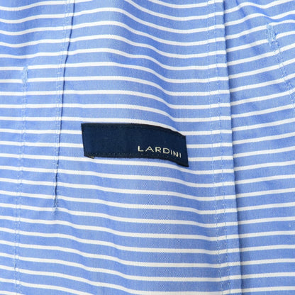 【中古】ラルディーニ LARDINI コットン ボーダー柄 シャツジャケット ブルーxホワイト【 44 】【 状態ランクB 】【 メンズ 】