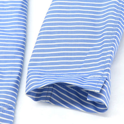 【中古】ラルディーニ LARDINI コットン ボーダー柄 シャツジャケット ブルーxホワイト【 44 】【 状態ランクB 】【 メンズ 】