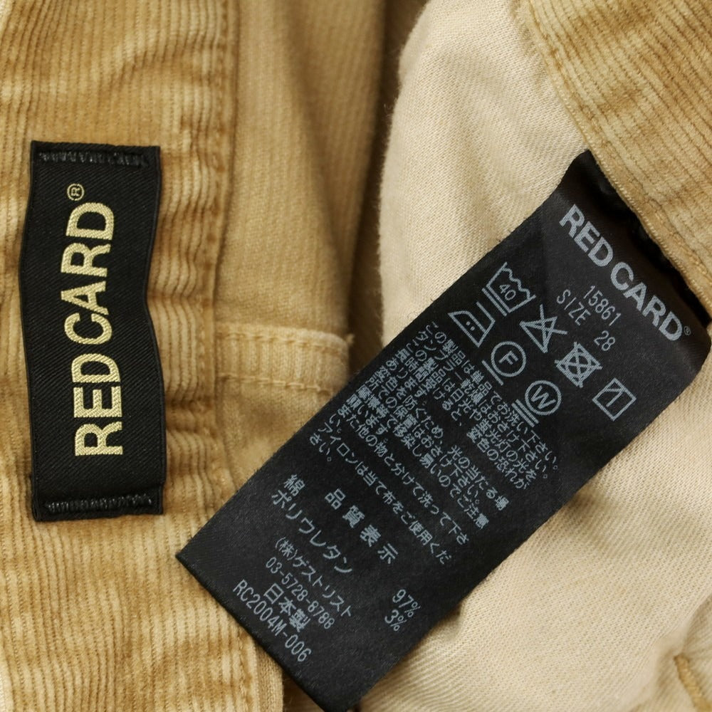 【中古】レッドカード RED CARD ストレッチ コットン 細畝 コーデュロイパンツ ベージュ【サイズ28】【 状態ランクC 】【 メンズ 】 [DPD]