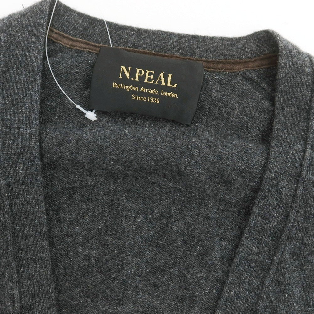 【中古】エヌ ピール N.PEAL カシミヤ カーディガン ダークグレー【 M 】【 状態ランクC 】【 メンズ 】