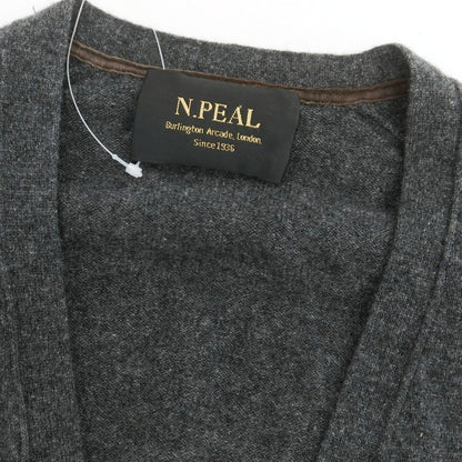 【中古】エヌ ピール N.PEAL カシミヤ カーディガン ダークグレー【 M 】【 状態ランクC 】【 メンズ 】