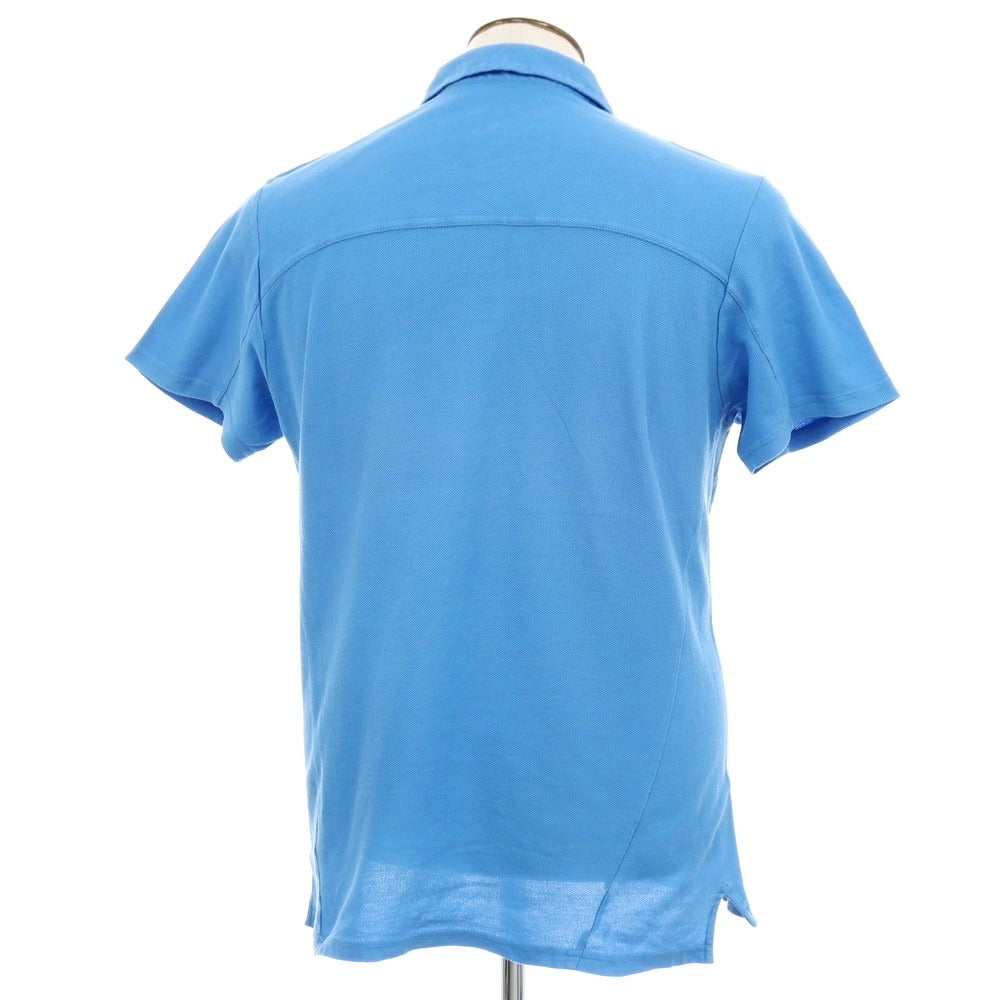 【中古】デレク ローズ Derek Rose コットン 半袖ポロシャツ ブルー【サイズL】【 状態ランクC 】【 メンズ 】 [EPD]