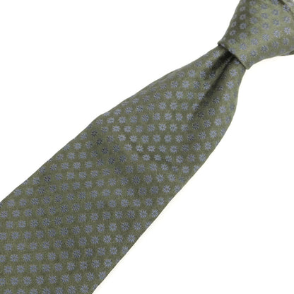 【中古】キートン Kiton クワトロピエゲ シルク 花小紋柄ネクタイ グリーンxグレー【 状態ランクA 】【 メンズ 】