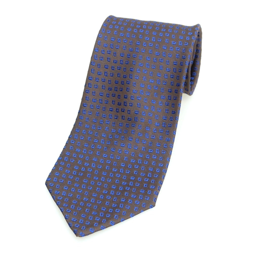 【中古】シャルベ CHARVET シルク 小紋柄ネクタイ アッシュブラウンxブルー【 状態ランクA 】【 メンズ 】