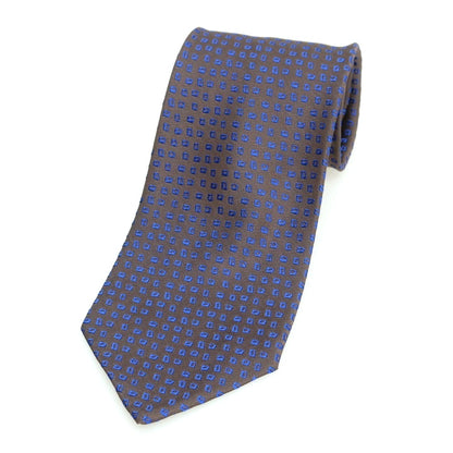 【中古】シャルベ CHARVET シルク 小紋柄ネクタイ アッシュブラウンxブルー【 状態ランクA 】【 メンズ 】