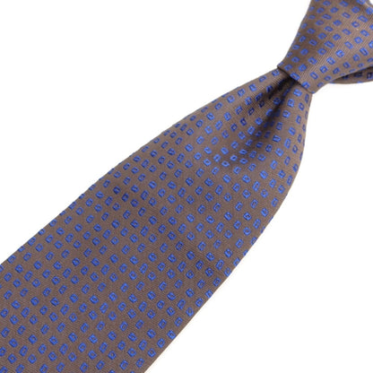 【中古】シャルベ CHARVET シルク 小紋柄ネクタイ アッシュブラウンxブルー【 状態ランクA 】【 メンズ 】