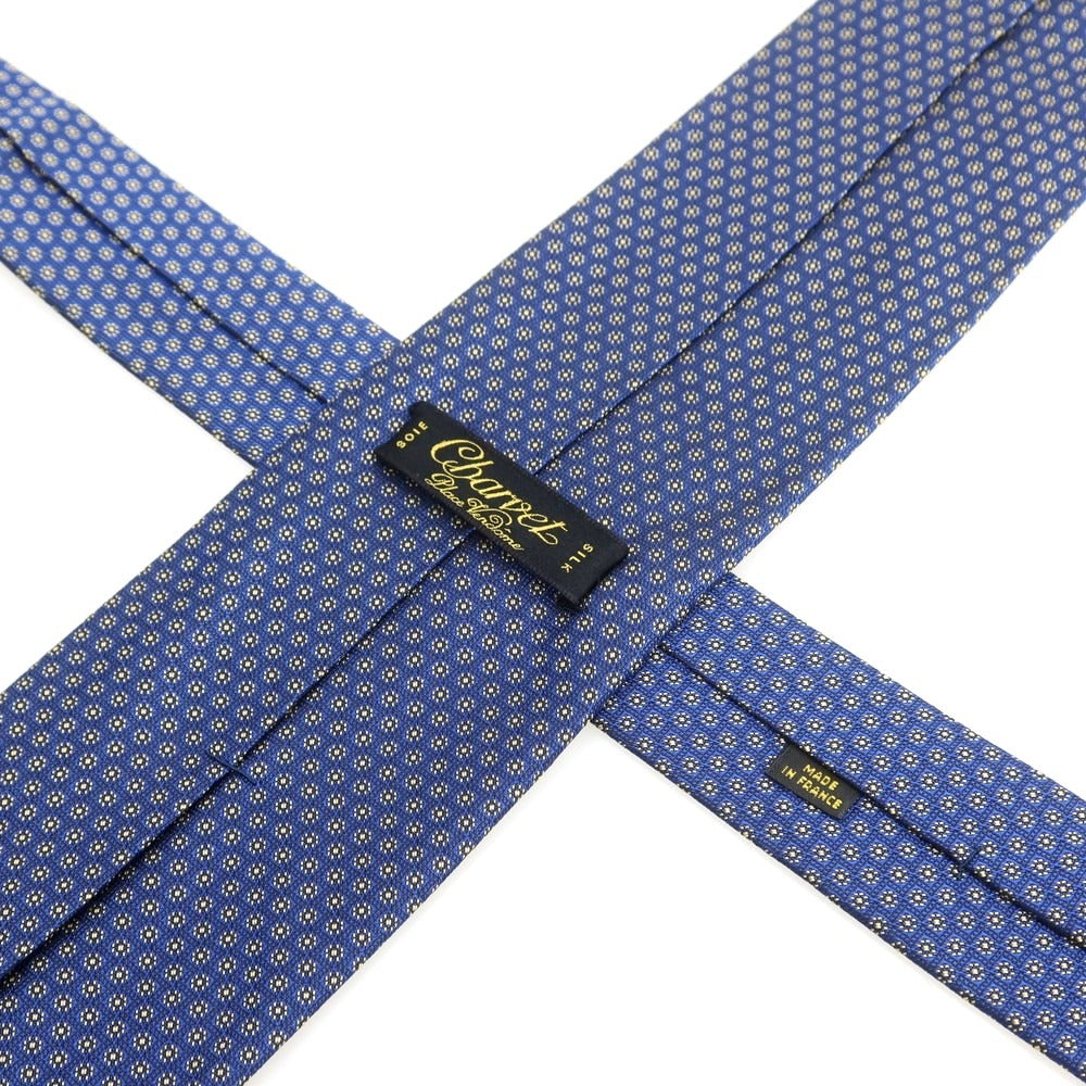 【中古】シャルベ CHARVET シルク 小紋柄ネクタイ ネイビーxブルー×イエローベージュ【 状態ランクA 】【 メンズ 】